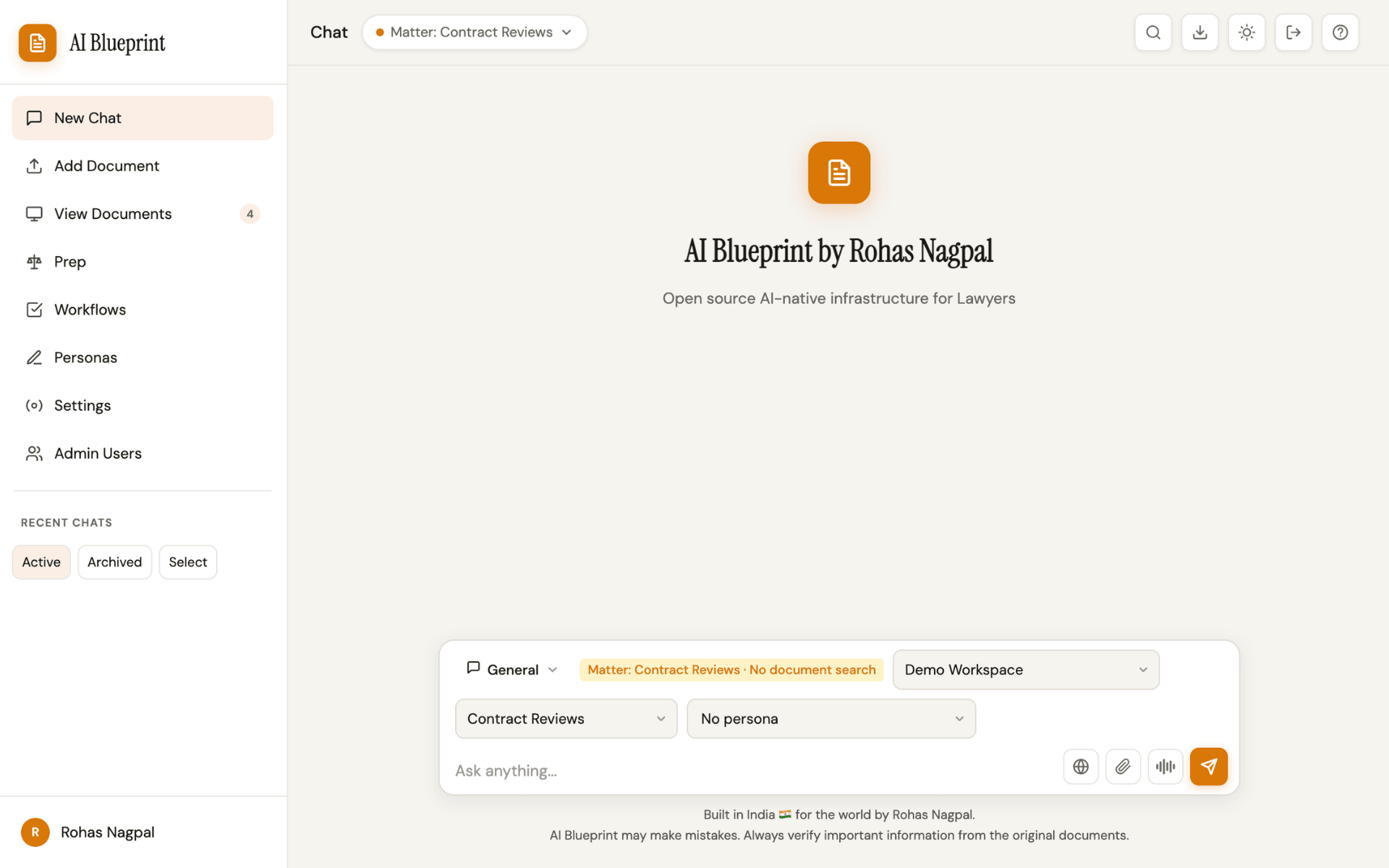 AI Blueprint provides document grounded legal chat